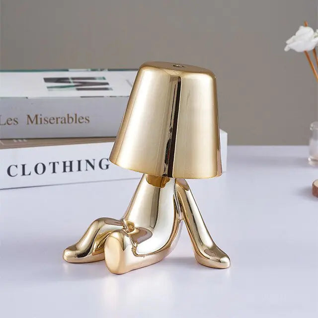 PoshInteriors™  Golden Man LED Touch Lamp | Light Up Your World in Style