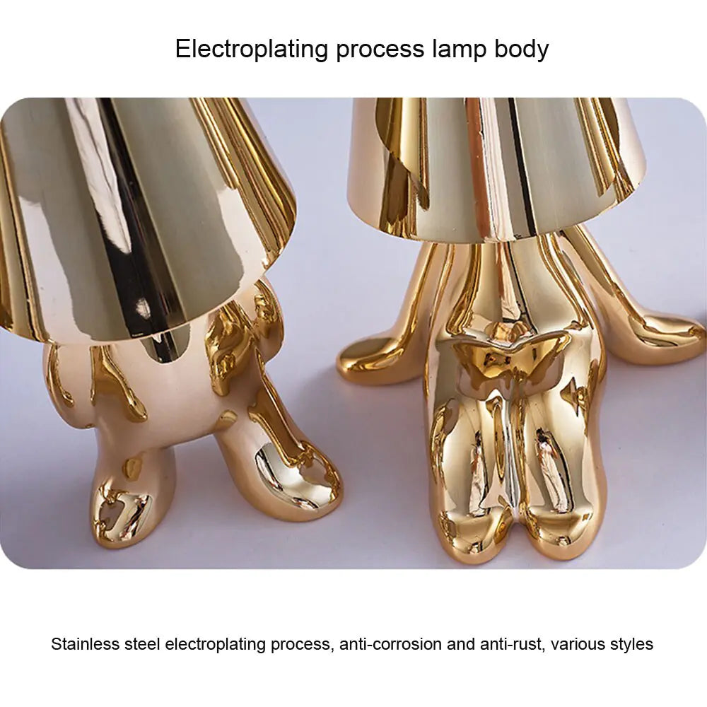 PoshInteriors™  Golden Man LED Touch Lamp | Light Up Your World in Style