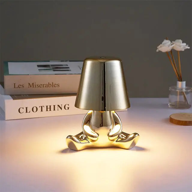 PoshInteriors™  Golden Man LED Touch Lamp | Light Up Your World in Style