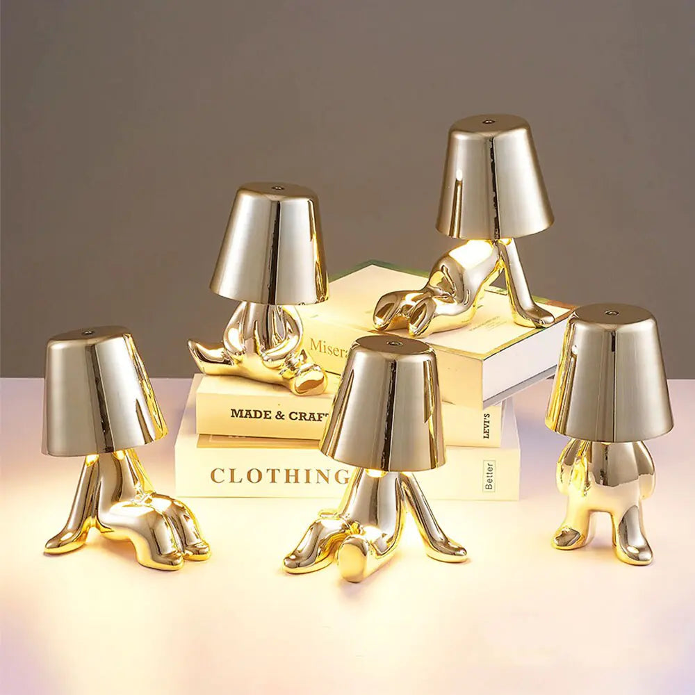 PoshInteriors™  Golden Man LED Touch Lamp | Light Up Your World in Style