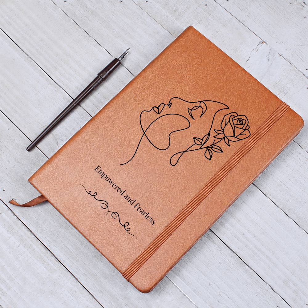 PoshInspire™ Empowered & Fearless Vegan Leather Journal | Custom Printed & Lightweight