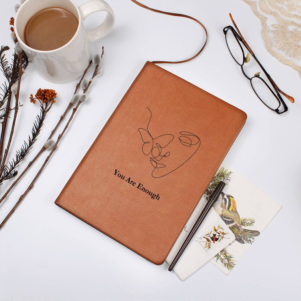 PoshInspire™ You Are Enough Vegan Leather Journal | Custom Printed & Lightweight