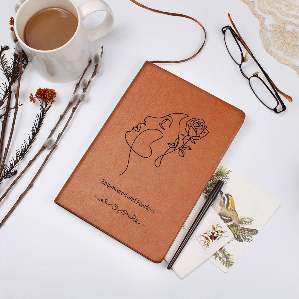 PoshInspire™ Empowered & Fearless Vegan Leather Journal | Custom Printed & Lightweight