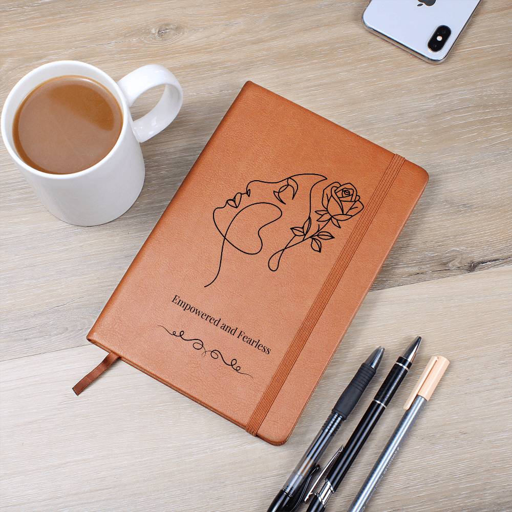 PoshInspire™ Empowered & Fearless Vegan Leather Journal | Custom Printed & Lightweight