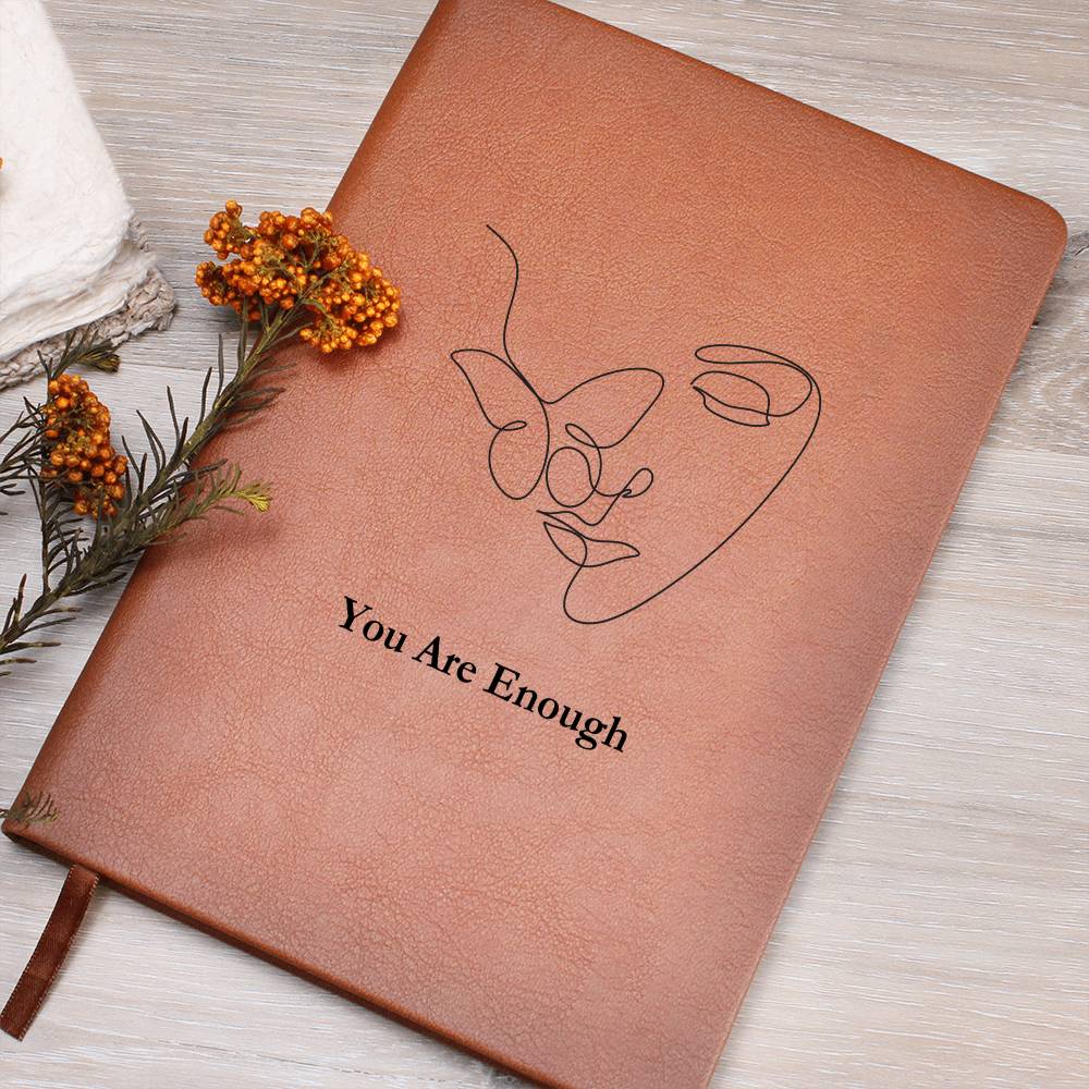 PoshInspire™ You Are Enough Vegan Leather Journal | Custom Printed & Lightweight