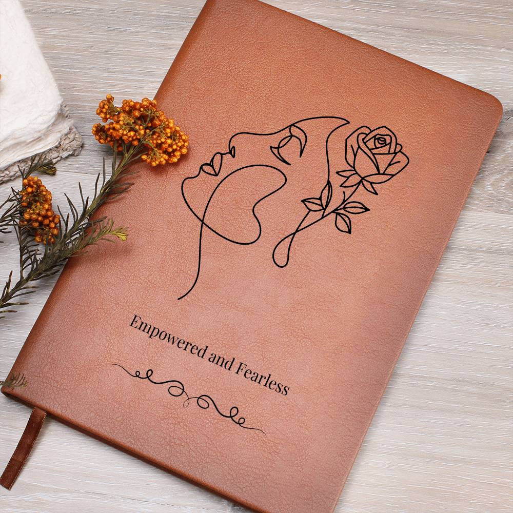 PoshInspire™ Empowered & Fearless Vegan Leather Journal | Custom Printed & Lightweight