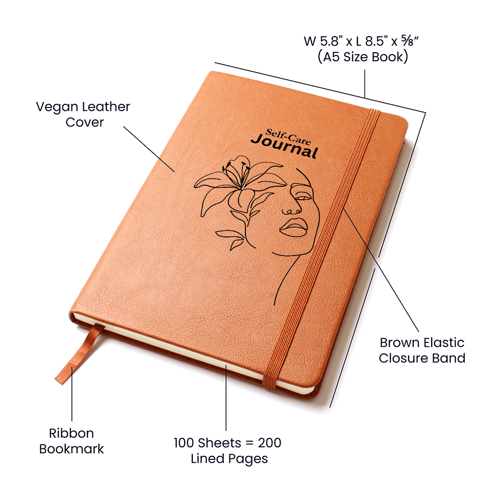 PoshInspire™ Self-Care Vegan Leather Journal | Custom Printed and Lightweight