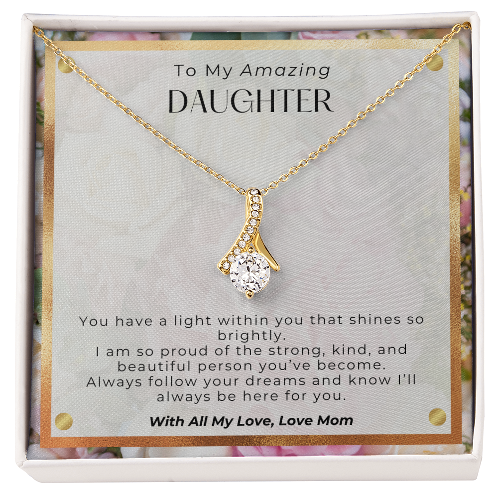 PoshShimmer™ Alluring Beauty Necklace for Daughter | Personalized Message Gift She’ll Treasure