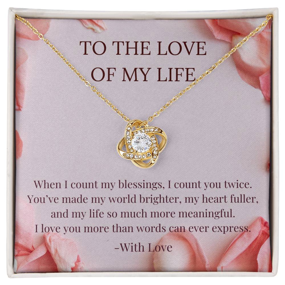 PoshShimmer™ Love Knot Necklace with Message Card for Wife | Symbol of Eternal Love