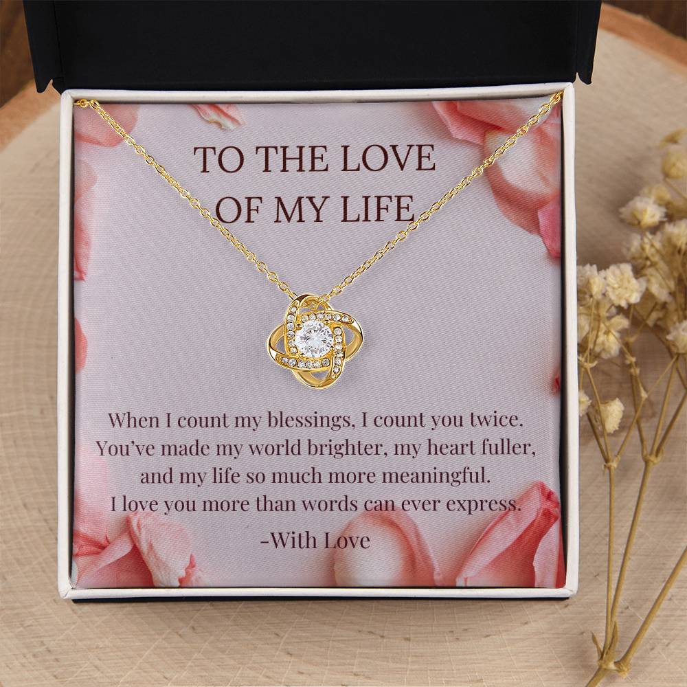 PoshShimmer™ Love Knot Necklace with Message Card for Wife | Symbol of Eternal Love