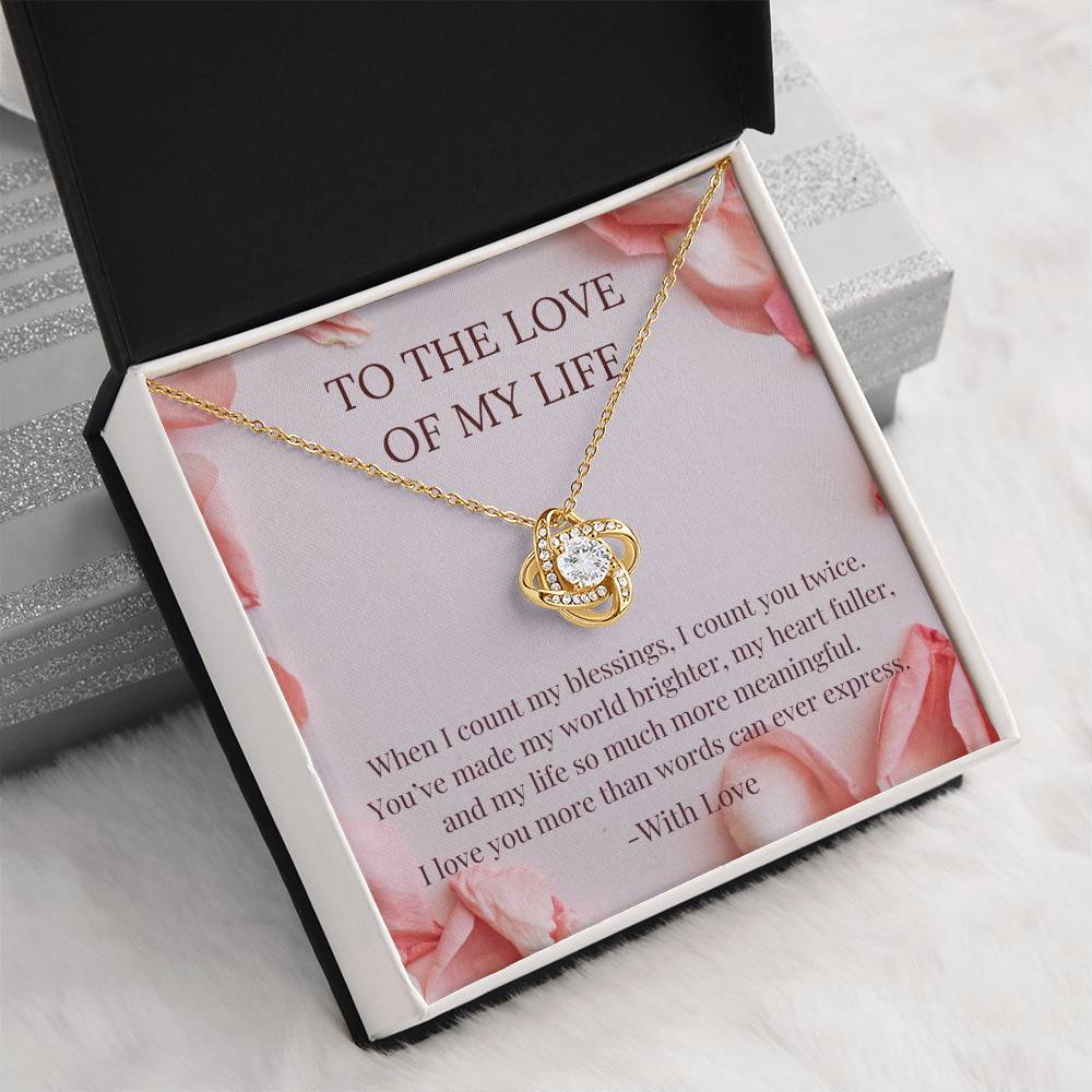 PoshShimmer™ Love Knot Necklace with Message Card for Wife | Symbol of Eternal Love