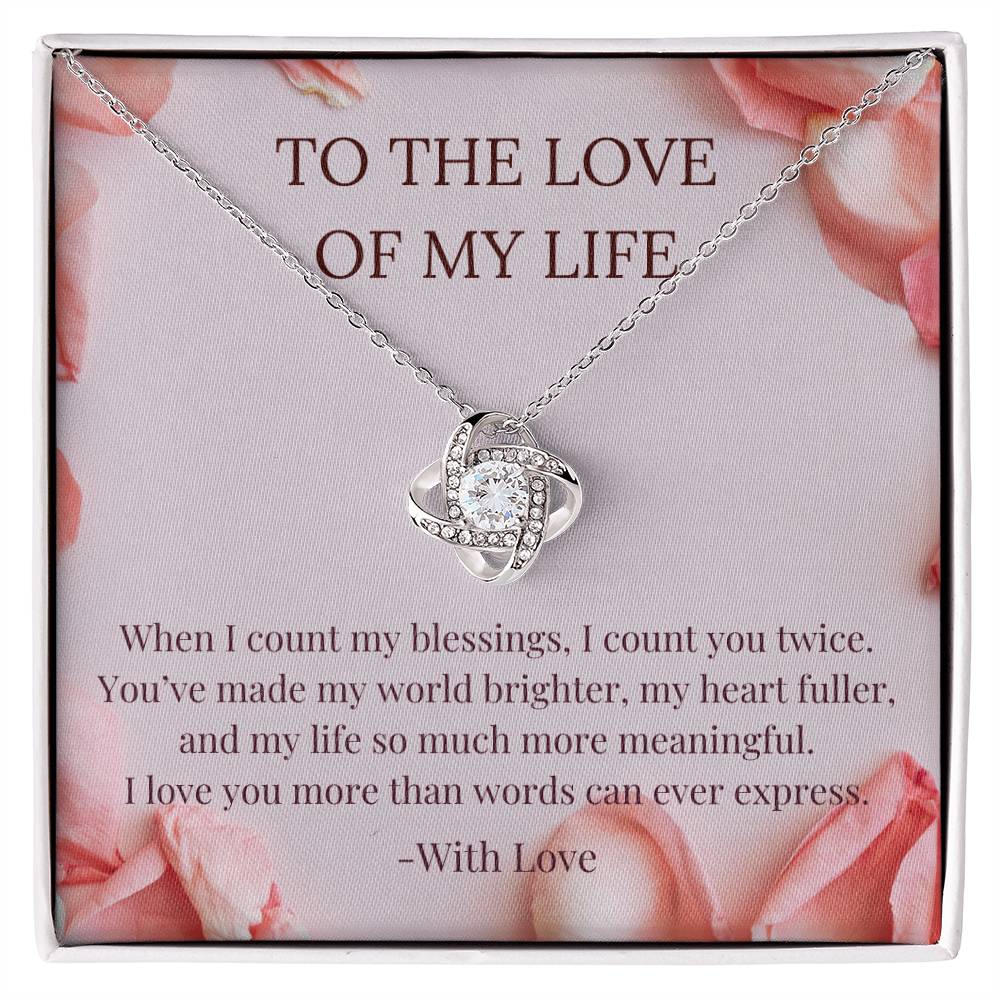 PoshShimmer™ Love Knot Necklace with Message Card for Wife | Symbol of Eternal Love