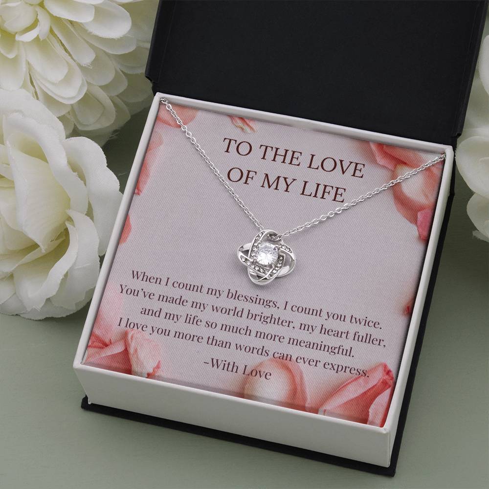 PoshShimmer™ Love Knot Necklace with Message Card for Wife | Symbol of Eternal Love