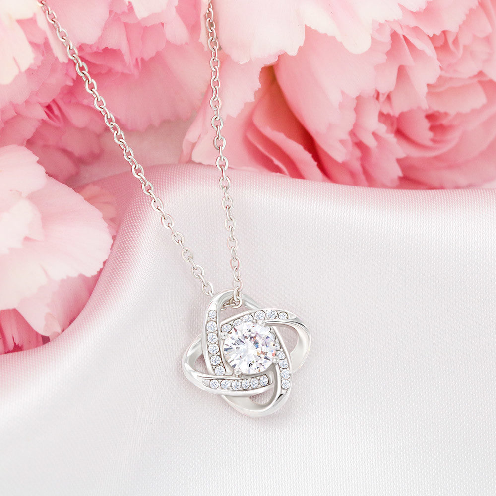 PoshShimmer™ Love Knot Necklace with Message Card for Wife | Symbol of Eternal Love