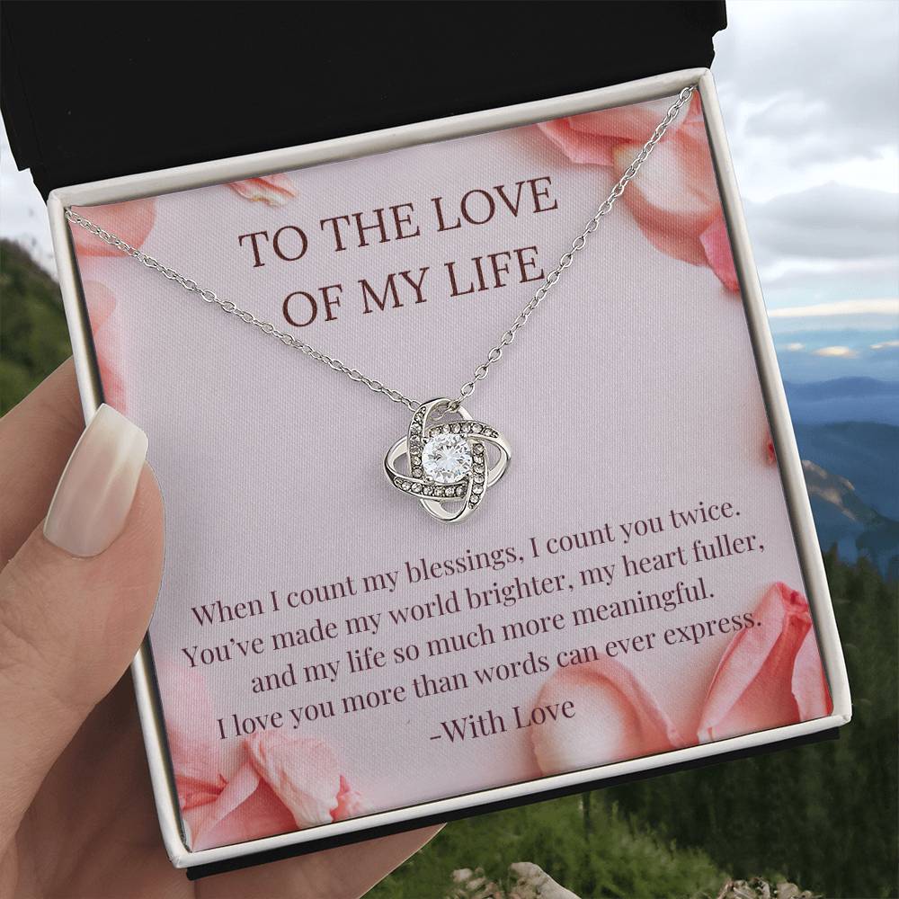 PoshShimmer™ Love Knot Necklace with Message Card for Wife | Symbol of Eternal Love