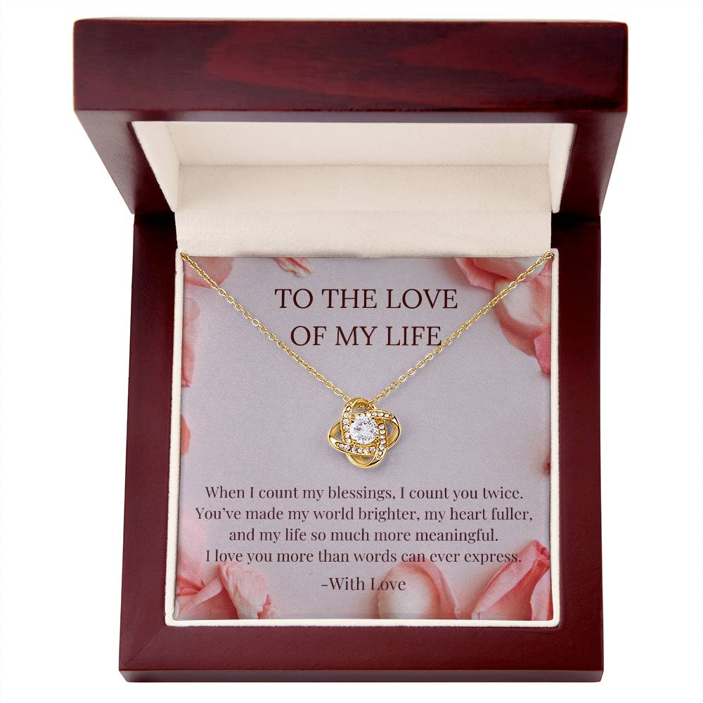 PoshShimmer™ Love Knot Necklace with Message Card for Wife | Symbol of Eternal Love