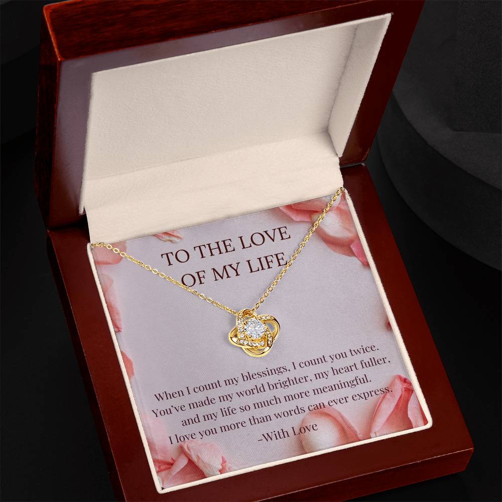 PoshShimmer™ Love Knot Necklace with Message Card for Wife | Symbol of Eternal Love