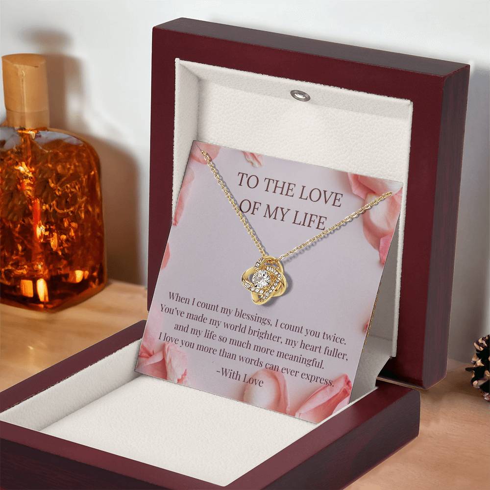 PoshShimmer™ Love Knot Necklace with Message Card for Wife | Symbol of Eternal Love