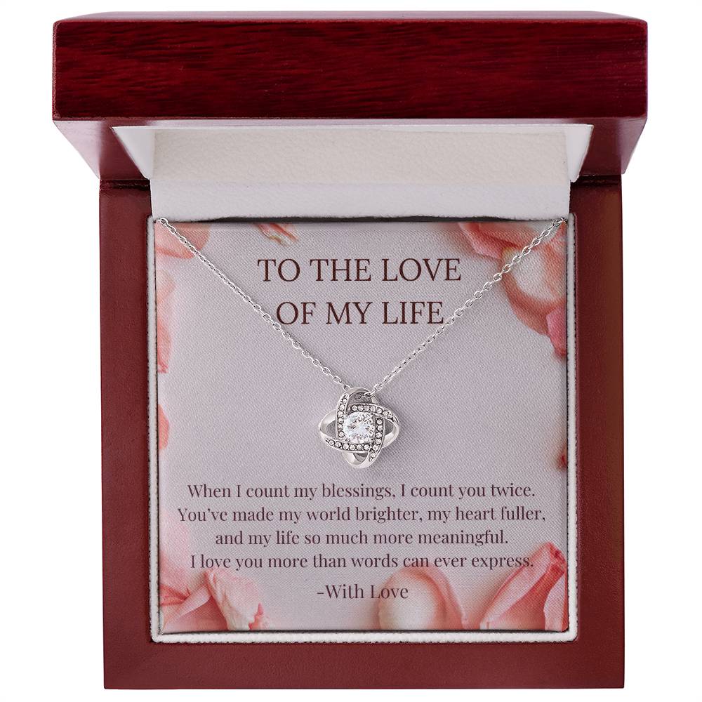 PoshShimmer™ Love Knot Necklace with Message Card for Wife | Symbol of Eternal Love