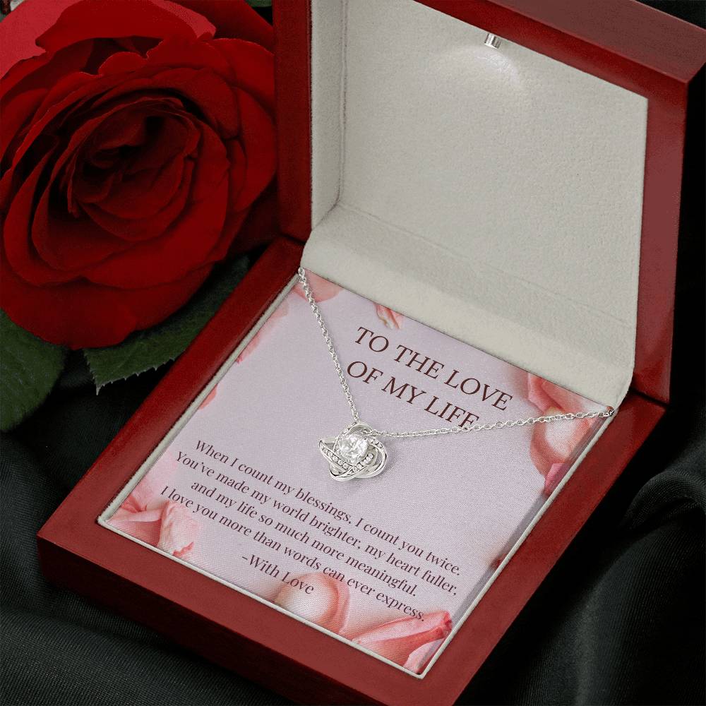 PoshShimmer™ Love Knot Necklace with Message Card for Wife | Symbol of Eternal Love