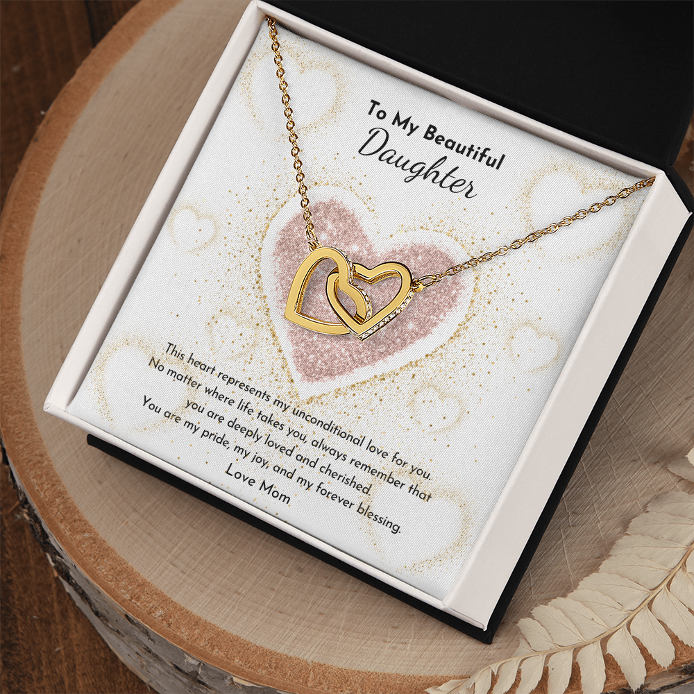 PoshShimmer™ Interlocking Hearts Necklace for Daughter | A Symbol of Love