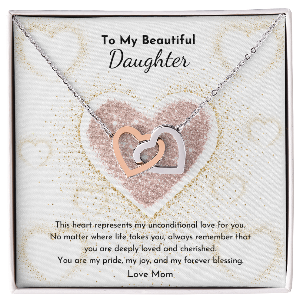 PoshShimmer™ Interlocking Hearts Necklace for Daughter | A Symbol of Love