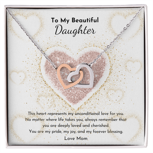 PoshShimmer™ Interlocking Hearts Necklace for Daughter | A Symbol of Love