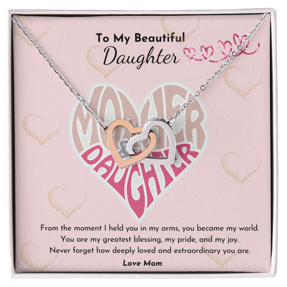 PoshShimmer™ Interlocking Hearts Necklace for Daughter | A Mother’s Eternal Love