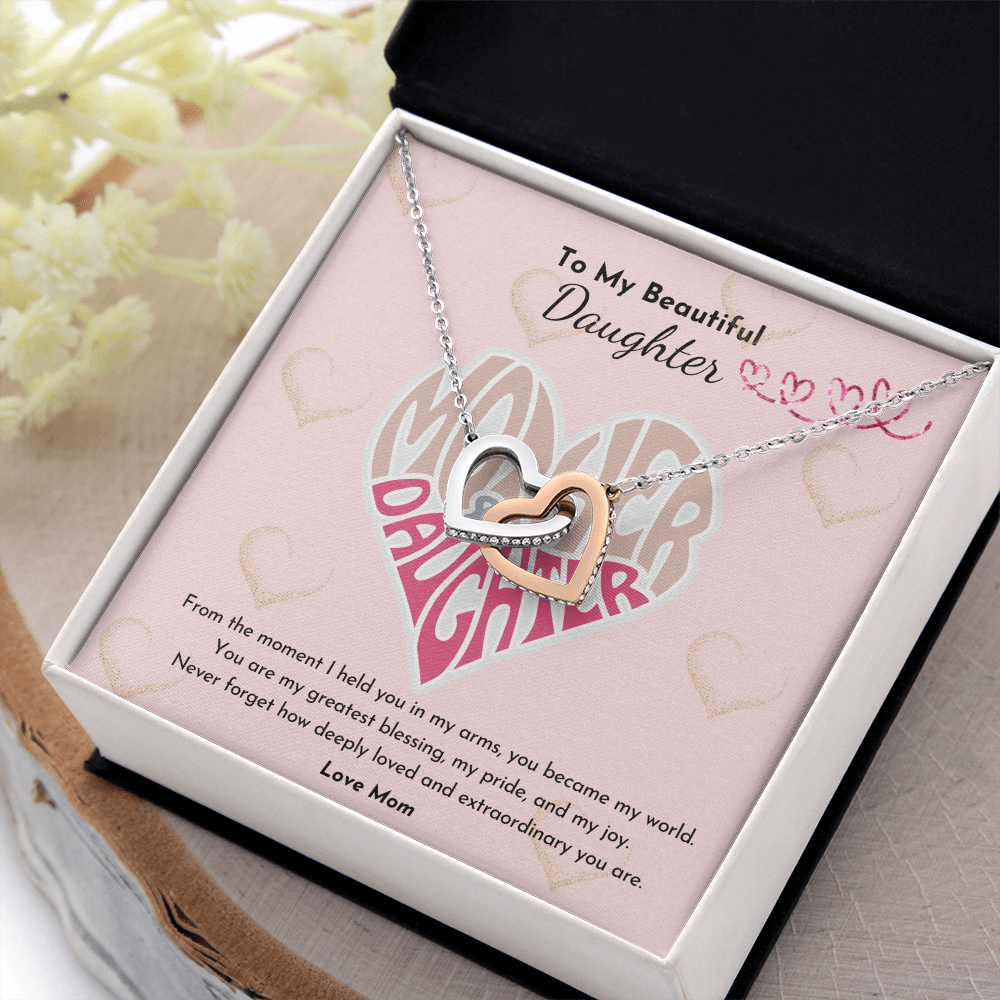 PoshShimmer™ Interlocking Hearts Necklace for Daughter | A Mother’s Eternal Love