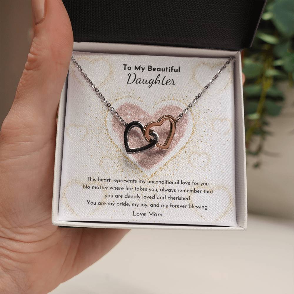 PoshShimmer™ Interlocking Hearts Necklace for Daughter | A Symbol of Love