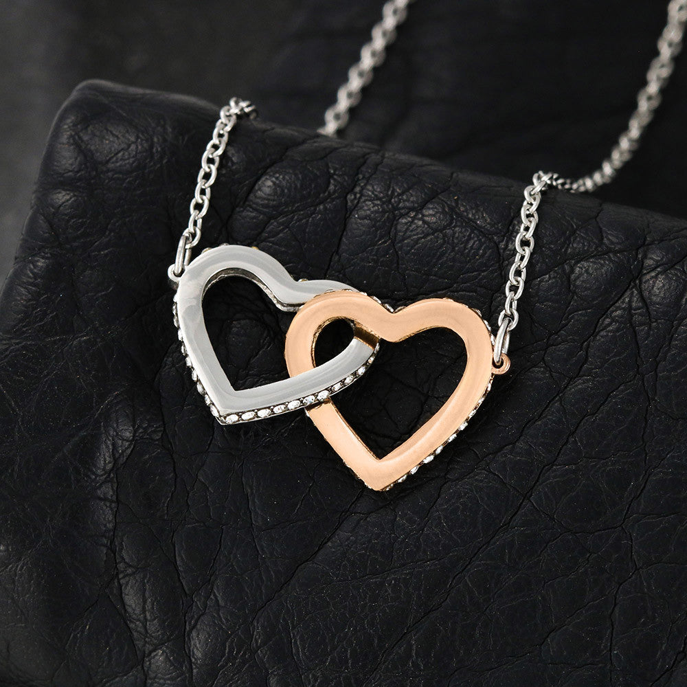 PoshShimmer™ Interlocking Heart Necklace with Message Card for Wife | Symbol of Eternal Love