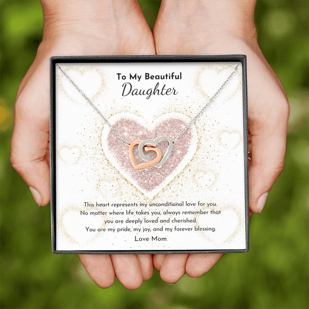 PoshShimmer™ Interlocking Hearts Necklace for Daughter | A Symbol of Love