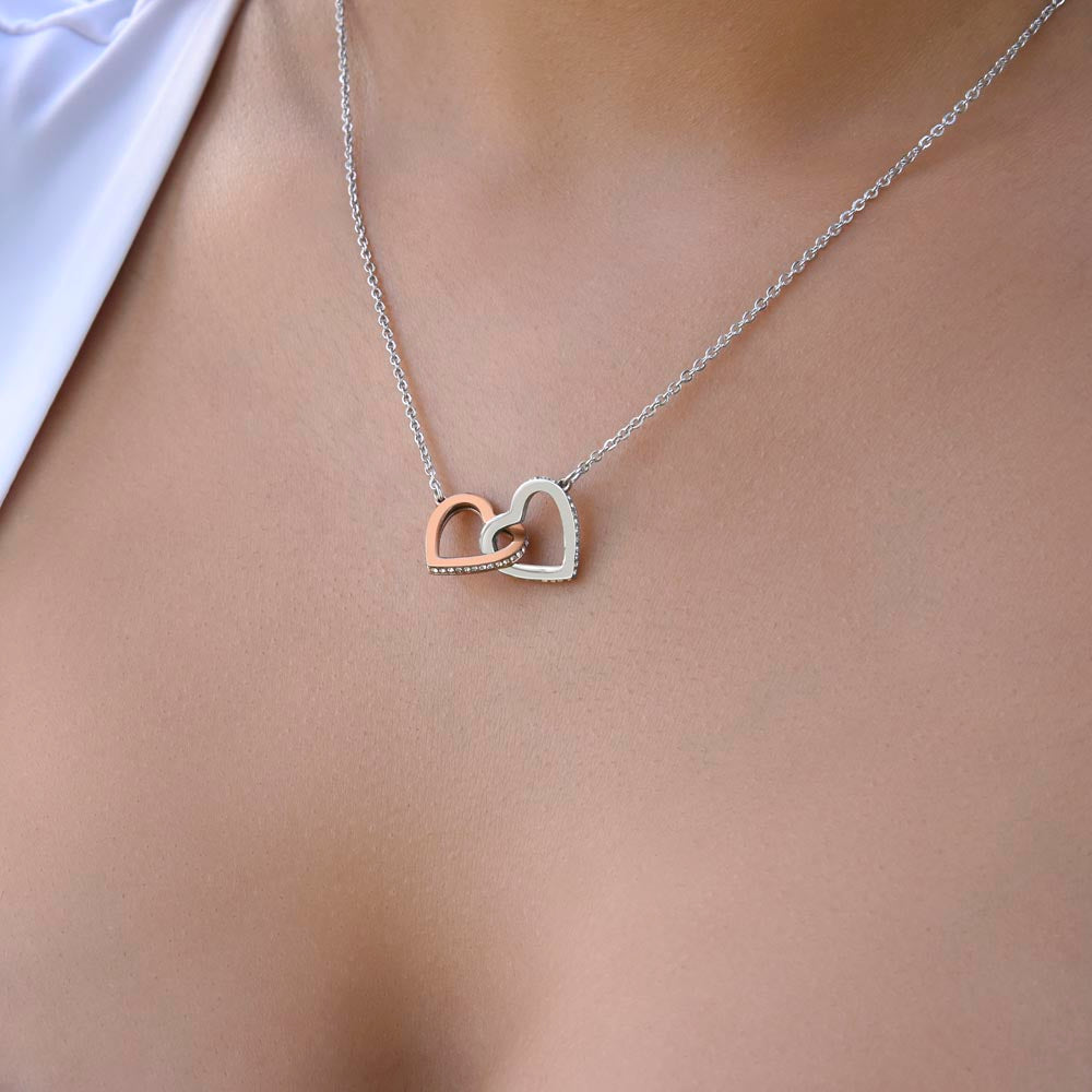 PoshShimmer™ Interlocking Heart Necklace with Message Card for Wife | Symbol of Eternal Love