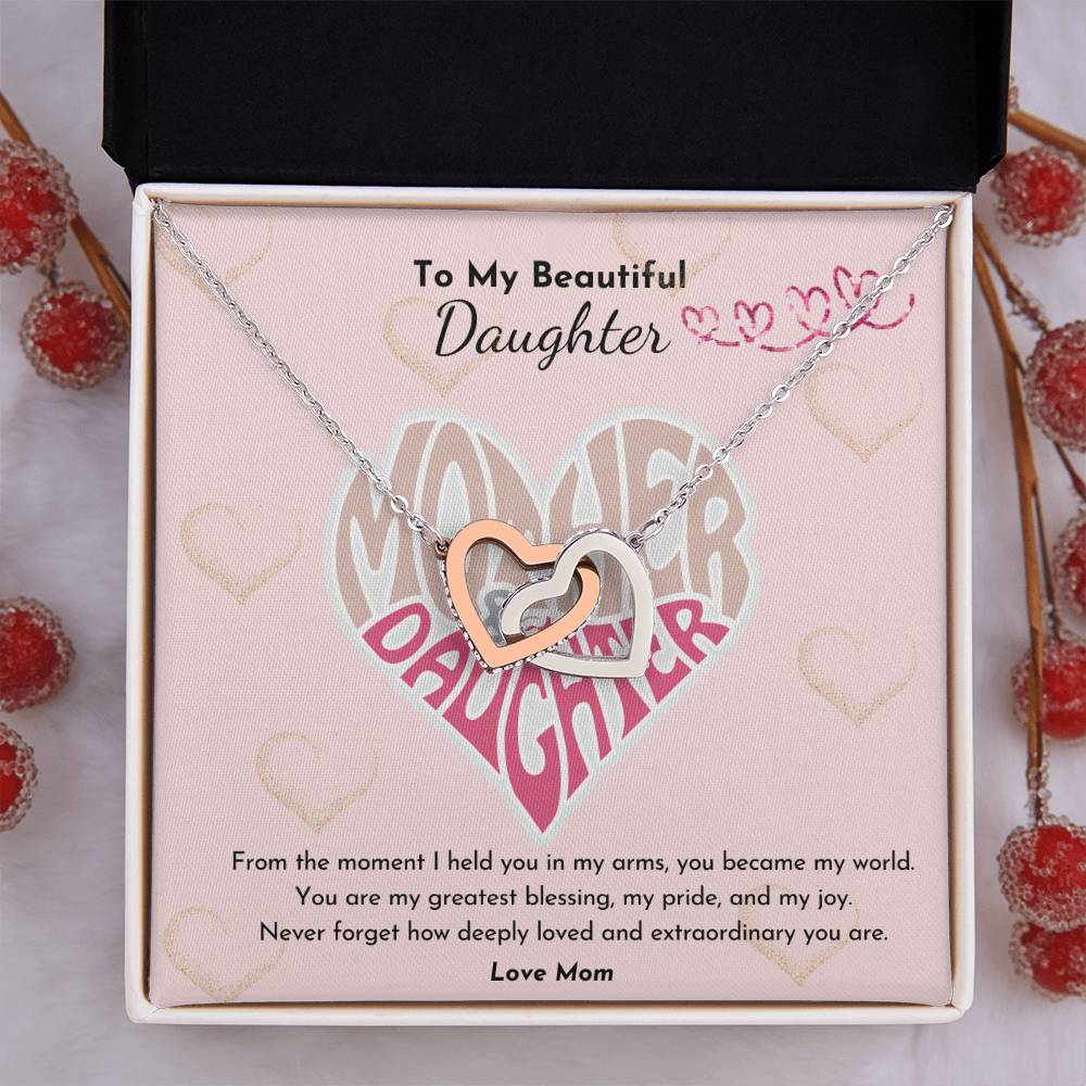 PoshShimmer™ Interlocking Hearts Necklace for Daughter | A Mother’s Eternal Love