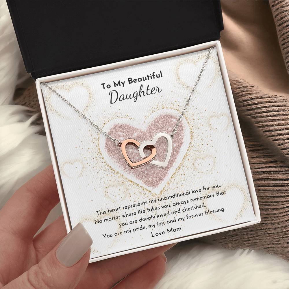 PoshShimmer™ Interlocking Hearts Necklace for Daughter | A Symbol of Love