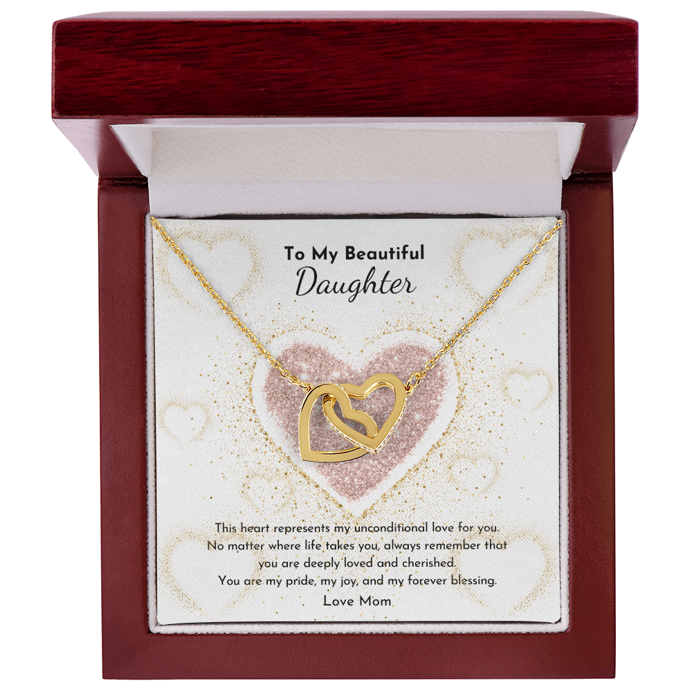 PoshShimmer™ Interlocking Hearts Necklace for Daughter | A Symbol of Love