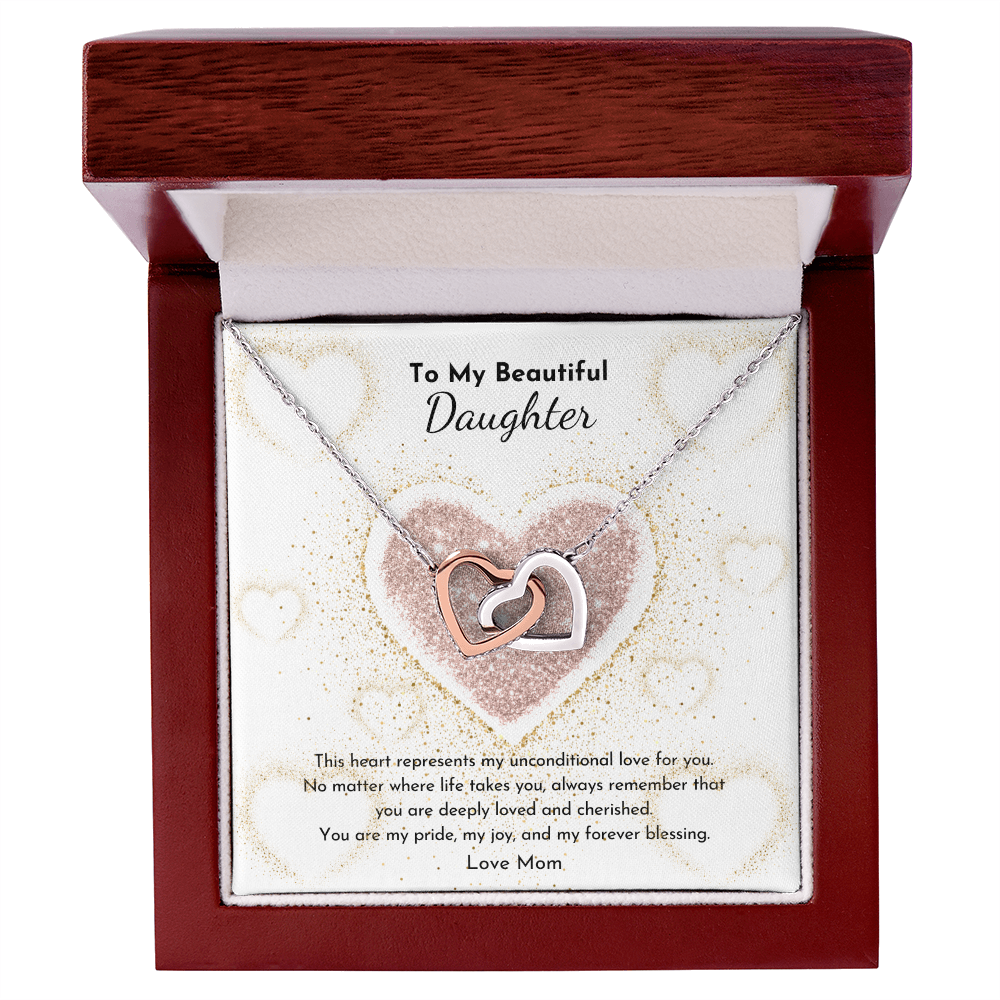 PoshShimmer™ Interlocking Hearts Necklace for Daughter | A Symbol of Love