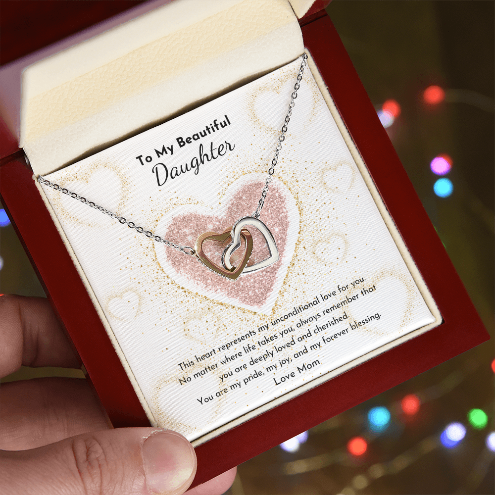 PoshShimmer™ Interlocking Hearts Necklace for Daughter | A Symbol of Love