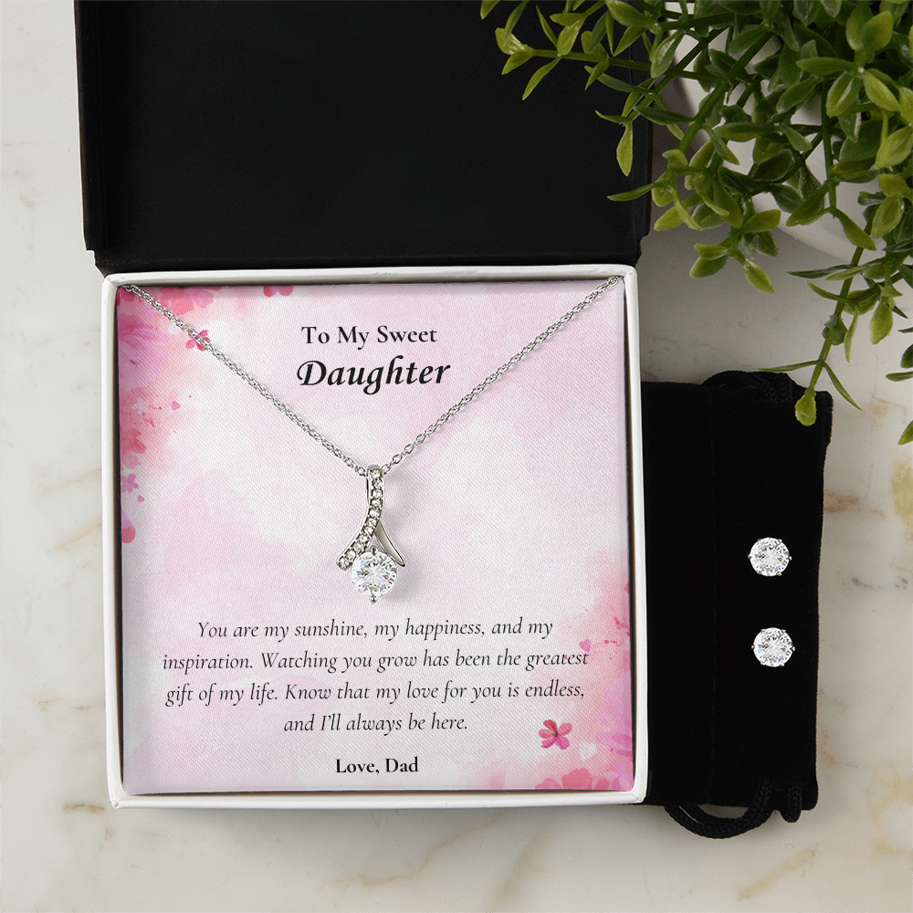 PoshShimmer™ Forever Love Necklace & Earring Set | Heartfelt Gift for Daughter from Dad