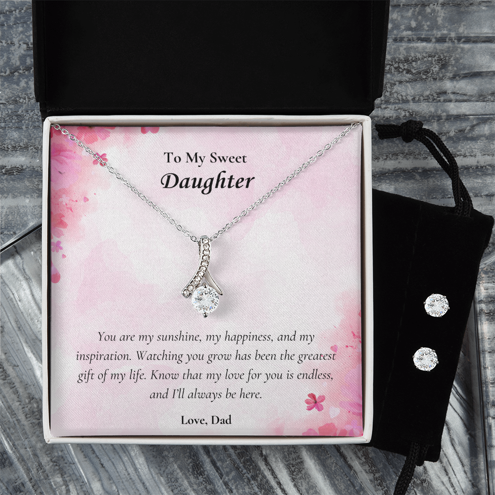 PoshShimmer™ Forever Love Necklace & Earring Set | Heartfelt Gift for Daughter from Dad