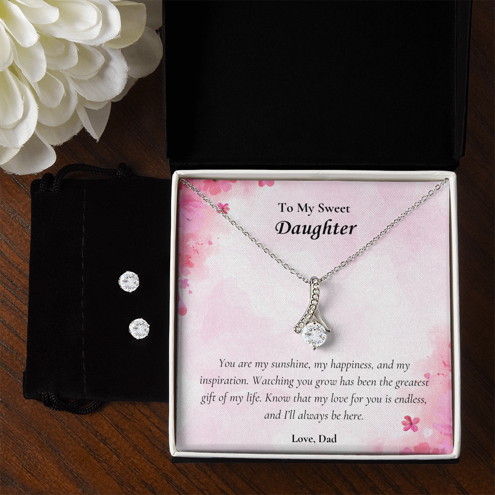 PoshShimmer™ Forever Love Necklace & Earring Set | Heartfelt Gift for Daughter from Dad