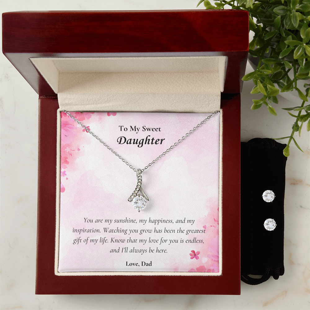 PoshShimmer™ Forever Love Necklace & Earring Set | Heartfelt Gift for Daughter from Dad