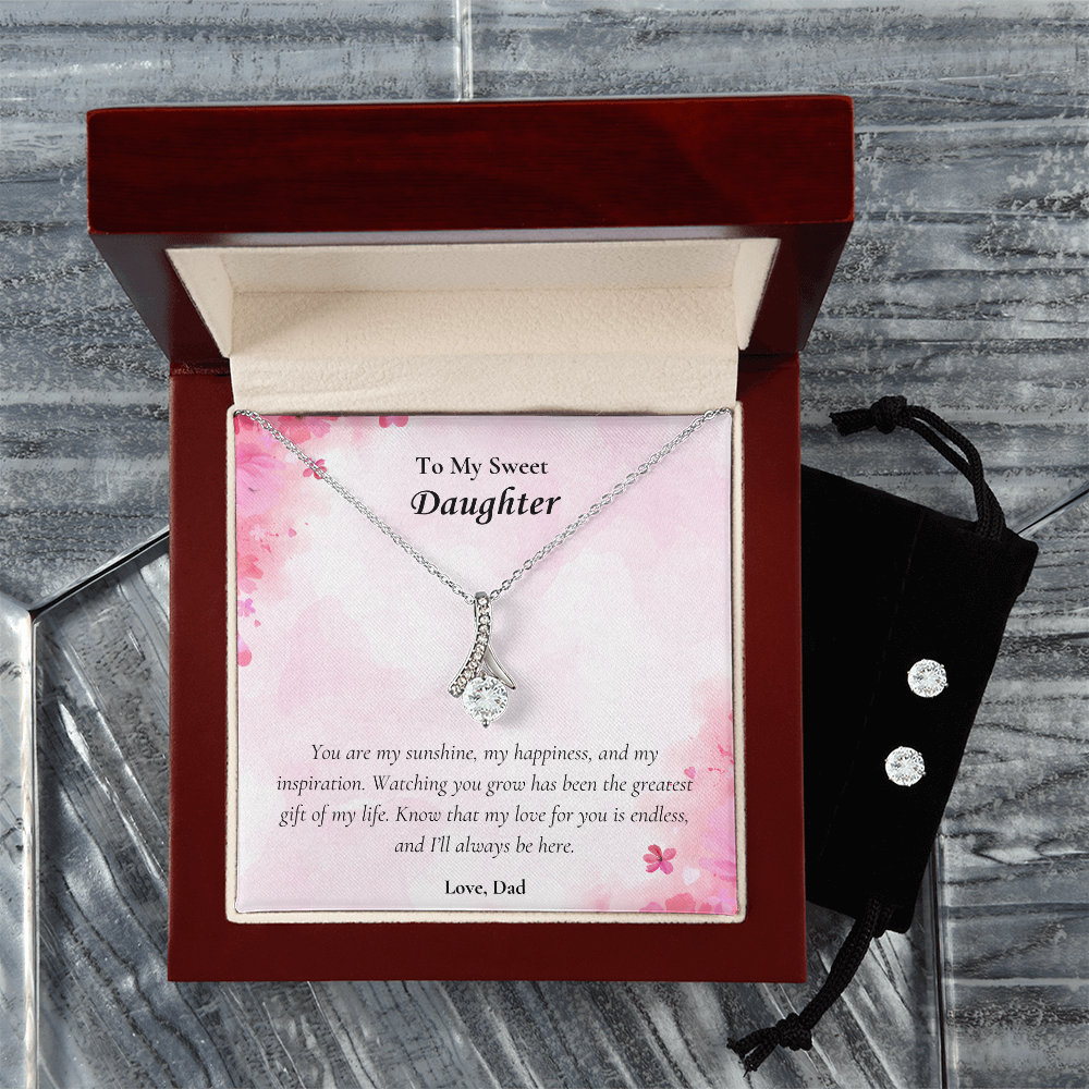 PoshShimmer™ Forever Love Necklace & Earring Set | Heartfelt Gift for Daughter from Dad