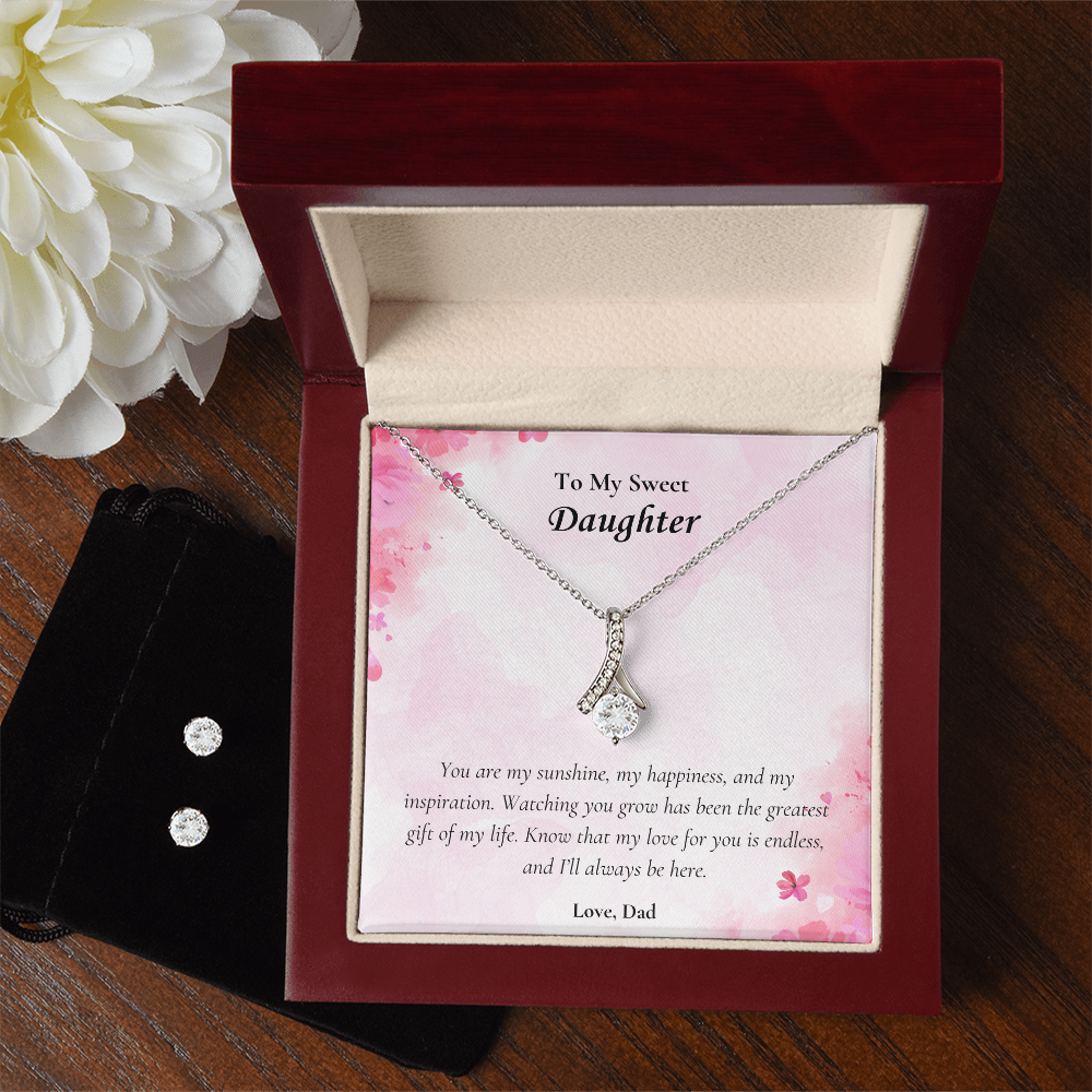 PoshShimmer™ Forever Love Necklace & Earring Set | Heartfelt Gift for Daughter from Dad