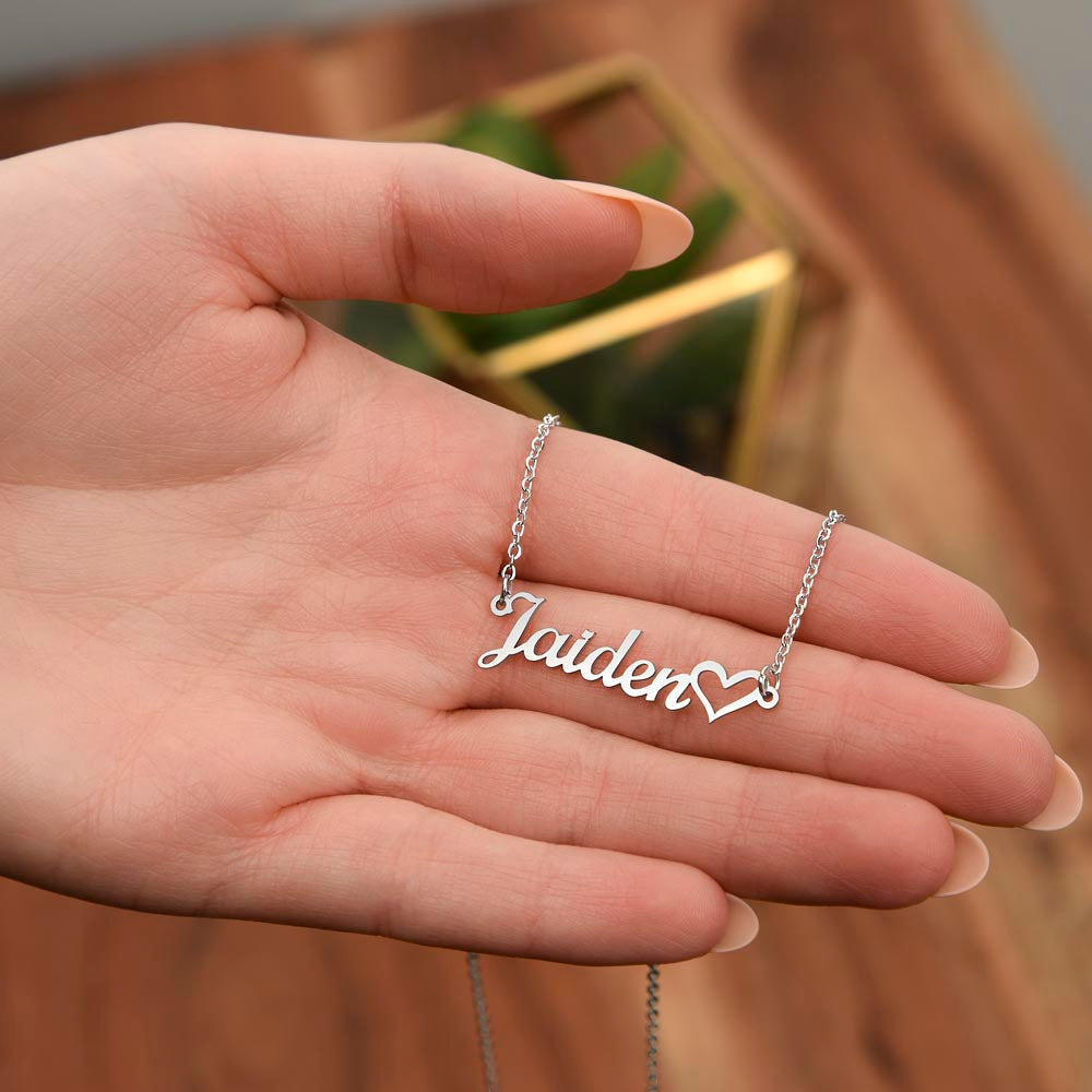 PoshShimmer™ Personalized Name Necklace | Custom Heart Pendant