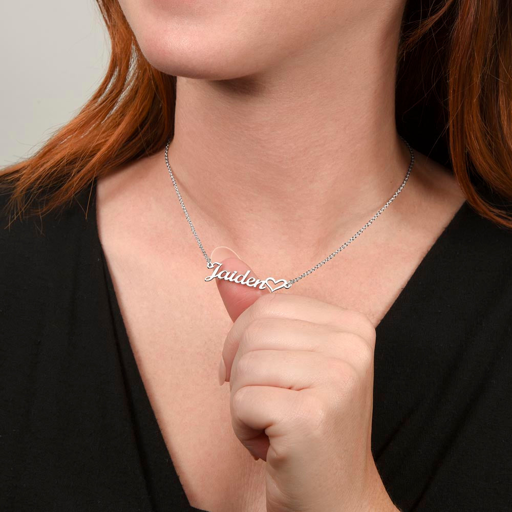 PoshShimmer™ Personalized Name Necklace | Custom Heart Pendant