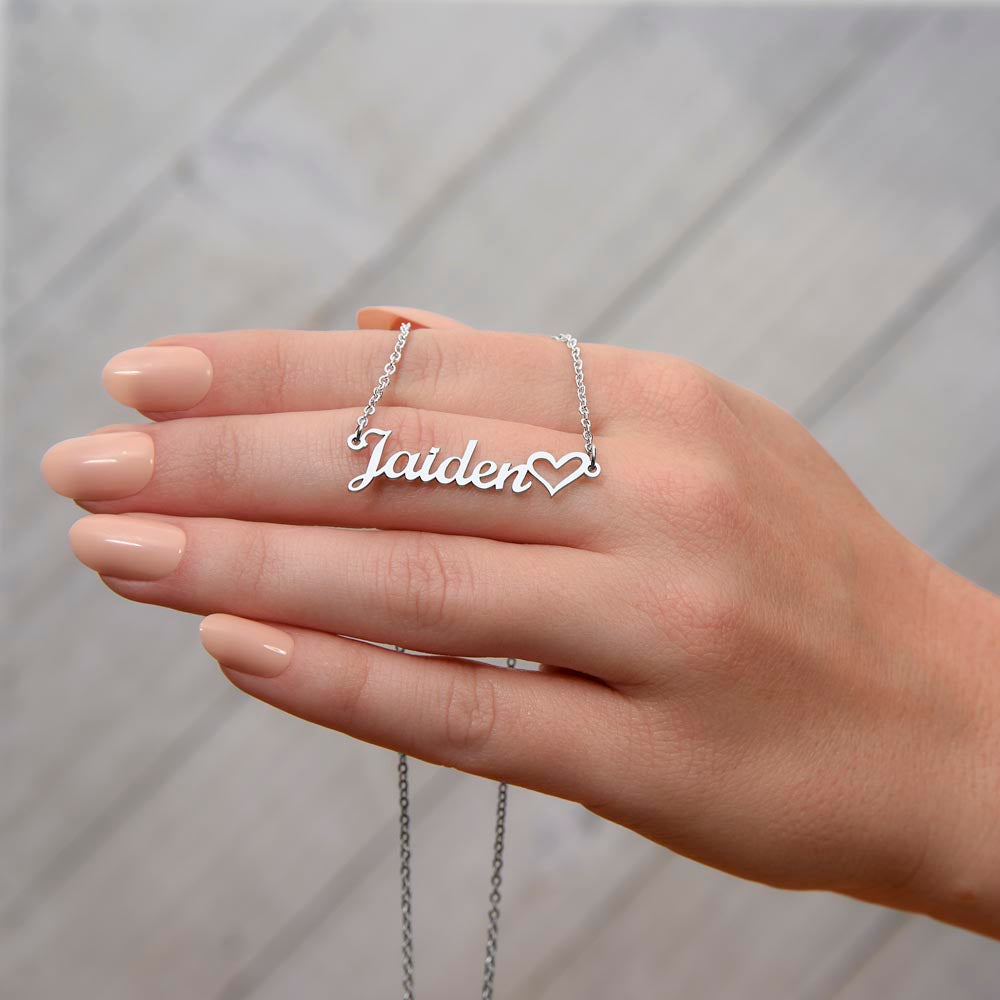 PoshShimmer™ Personalized Name Necklace | Custom Heart Pendant