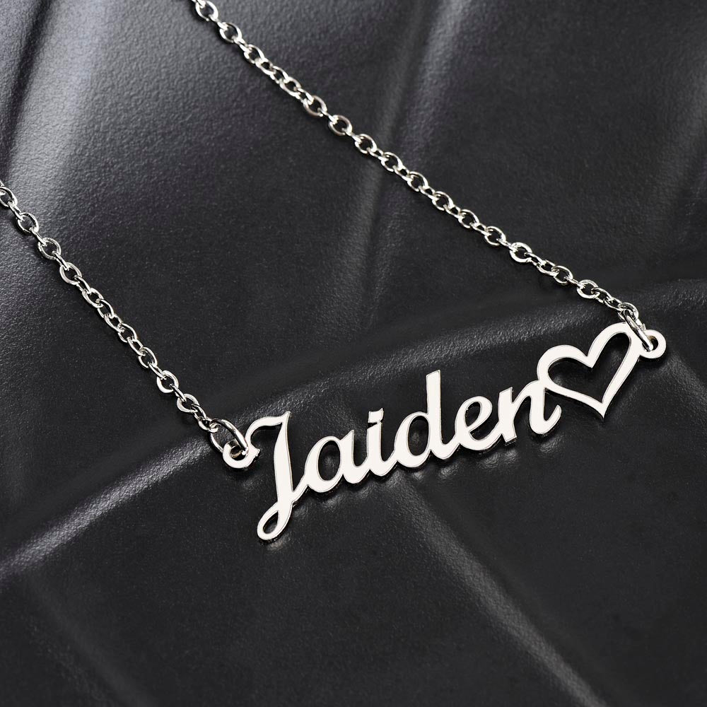 PoshShimmer™ Personalized Name Necklace | Custom Heart Pendant