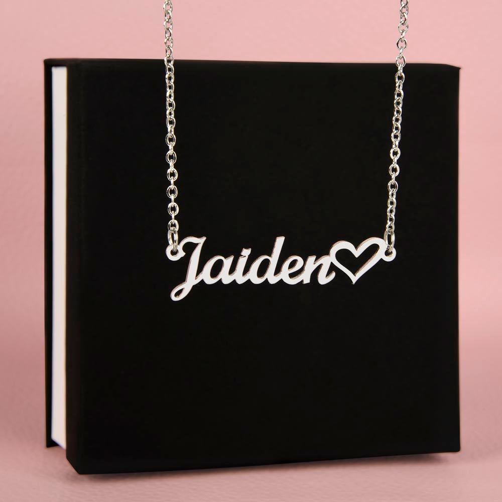 PoshShimmer™ Personalized Name Necklace | Custom Heart Pendant