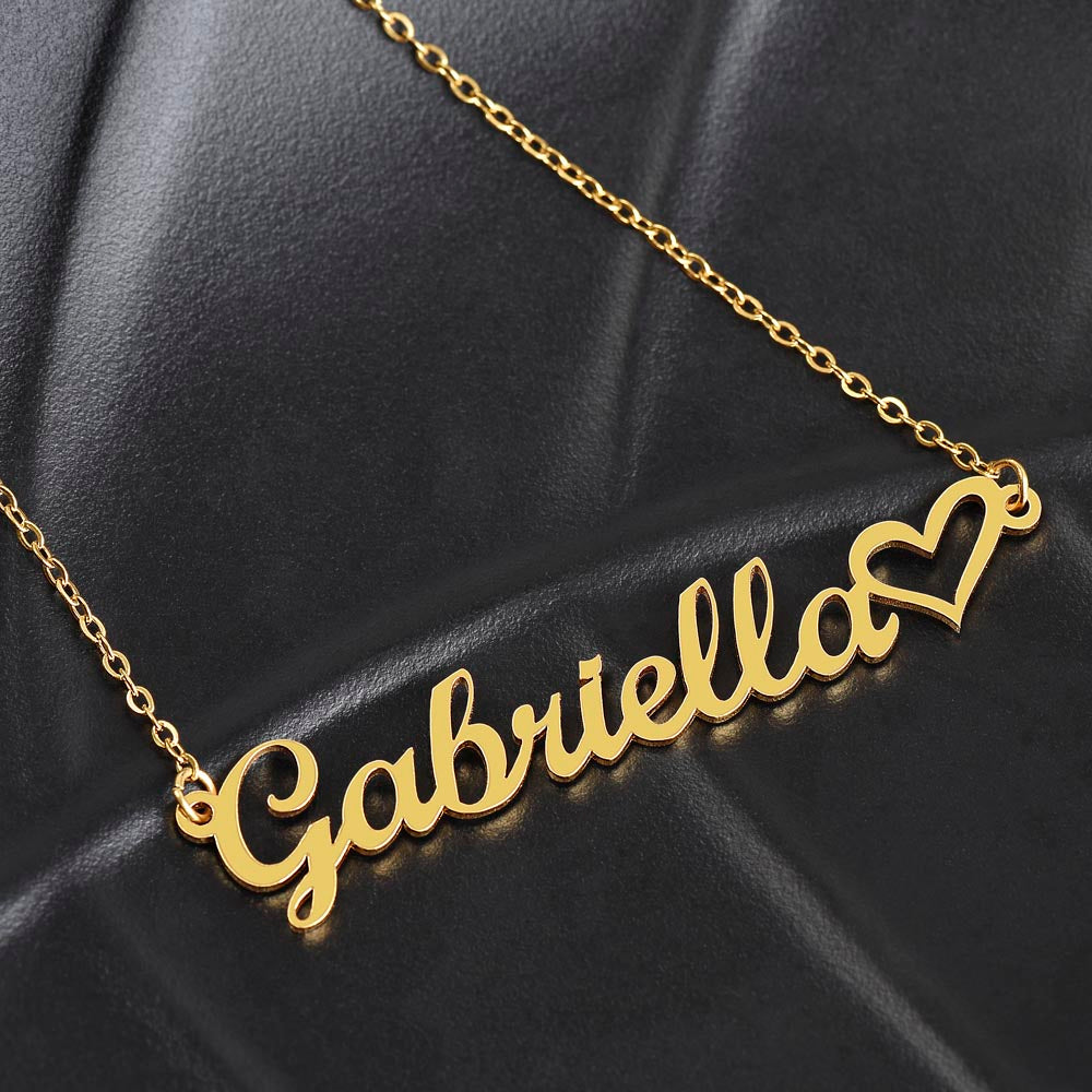 PoshShimmer™ Personalized Name Necklace | Custom Heart Pendant